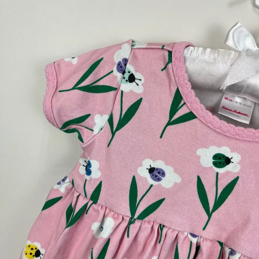 Hanna Andersson Short Sleeve Floral Play Dress Dress 80 cm 18-24 Months